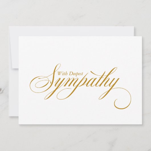 Elegante Gold Script Condoleance Sympathy Card Aankondiging (Voorkant)