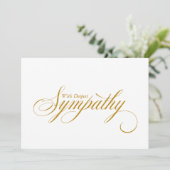 Elegante Gold Script Condoleance Sympathy Card Aankondiging (Staand voorkant)