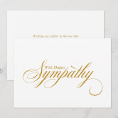 Elegante Gold Script Condoleance Sympathy Card Aankondiging (Voorkant / Achterkant)