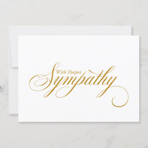 Elegante Gold Script Condoleance Sympathy Card Aankondiging