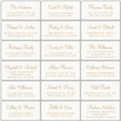 Elegante Gold Script Cream Wedding Guest Address Sticker (Voorkant)