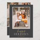 Elegante Gold Script Feestdagen Calligraphy Collag Feestdagenkaart (Voorkant / Achterkant)