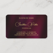 Elegante Gold Script tekst Luxe Premium zijde Visitekaartje (Achterkant)