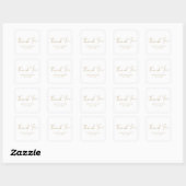 Elegante Gold Script Wedding Bedankt Sticker (Vel)