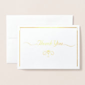 Elegante Gold Simple Script Art bedankkaarten Folie Kaarten (Voorkant met envelop)