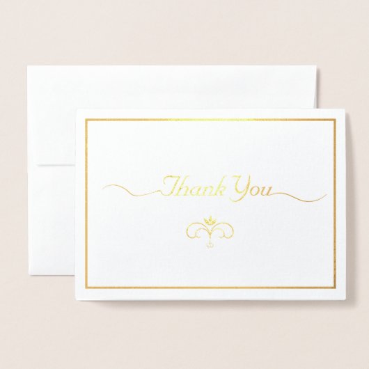 Elegante Gold Simple Script Art bedankkaarten Folie Kaarten (Voorkant met envelop)