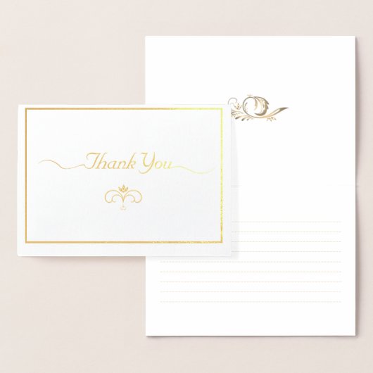 Elegante Gold Simple Script Art bedankkaarten Folie Kaarten (Display)