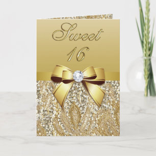 Elegante Gold Sweet 16 Party Uitnodiging