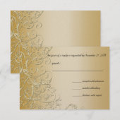 Elegante Gold Swirls Wedding RSVP Response Kaart (Voorkant / Achterkant)