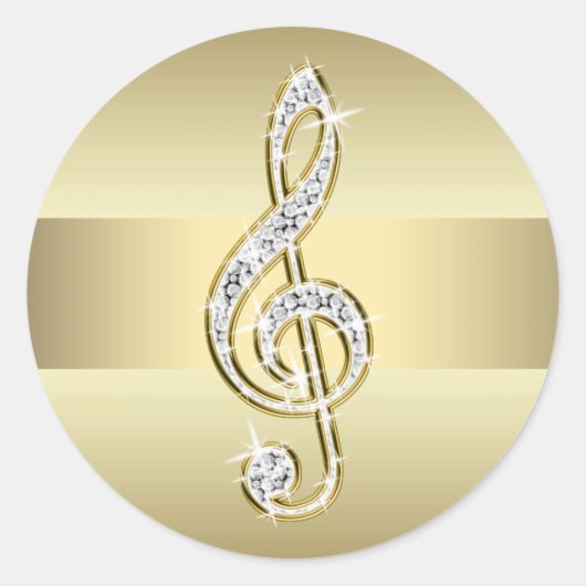 Elegante Gold Treble Clef Stickers (Voorkant)