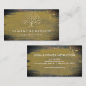 Elegante  Gold Tree Yoga Instructor Wellness Visitekaartje (Voorkant / Achterkant)