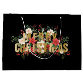 Elegante Gold Typografie Vrolijk Kerstfeest Groot Cadeauzakje (Achterkant)