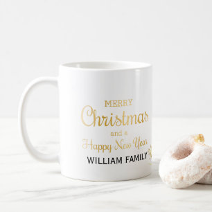 Elegante Gold Typografie Vrolijk Kerstfeest Koffiemok