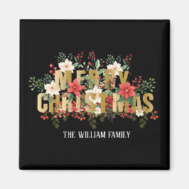 Elegante Gold Typografie Vrolijk Kerstfeest Magneet