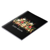 Elegante Gold Typografie Vrolijk Kerstfeest Notitieboek (Linkerzijde)