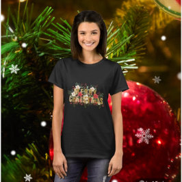 Elegante Gold Typografie Vrolijk Kerstfeest T-shirt