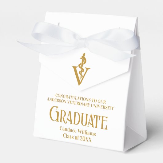Elegante Gold Veterinaire School Graduation Party Bedankdoosjes (Voorkant Zijde)