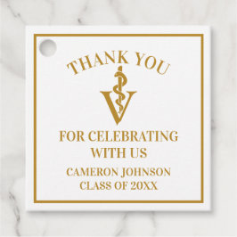 Elegante Gold Veterinaire School Graduation Party Bedankjes Labels