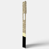 Elegante Gold Wave Glitter Monogrammed Naam Case-Mate iPhone Case (Achterkant / Rechts)