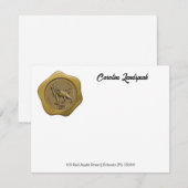 Elegante Gold Wax Seal met Leo Notitiekaartje (Voorkant / Achterkant)