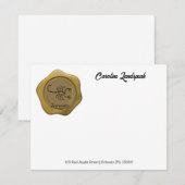 Elegante Gold Wax Seal met Schorpioen Notitiekaartje (Voorkant / Achterkant)