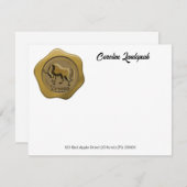 Elegante Gold Wax Seal met Stier Notitiekaartje (Voorkant / Achterkant)
