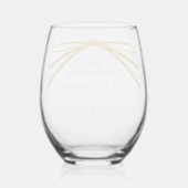 Elegante Golden 50e Jubileum Keepsake Wijnglas Zonder Voet (Achterkant)