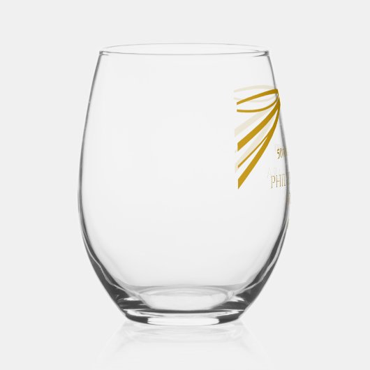 Elegante Golden 50e Jubileum Keepsake Wijnglas Zonder Voet (Rechts)