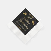 Elegante Golden 50th Wedding Jubileum Papier Napk Servetten (Hoek)