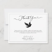 Elegante Golden Blue Floral begrafenis bedankkaart (Voorkant)