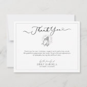 Elegante Golden Blue Floral Funeral Bedankt Kaart (Voorkant)