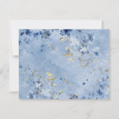 Elegante Golden Blue Floral Funeral Bedankt Kaart (Achterkant)