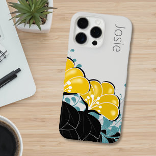Elegante Golden Camellia's Naam toevoegen iPhone 16 Pro Max Hoesje