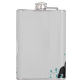 Elegante Golden Camellia's Naam toevoegen Heupfles (Achterkant)