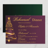 Elegante Golden Christmas Tree bruiloft repetitie Kaart (Voorkant / Achterkant)