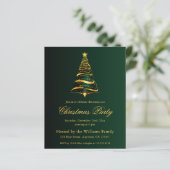 Elegante Golden Christmas Tree Party Budget Kaart (Staand voorkant)