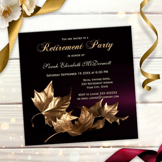 Elegante Golden Fall verlaat pensioenfeest Kaart