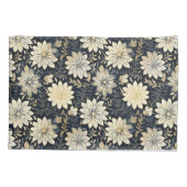 Elegante Golden Floral Harmony op een donkere acht Kussensloop (Achterkant-Links)