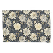 Elegante Golden Floral Harmony op een donkere acht Kussensloop (Voorkant-Links)