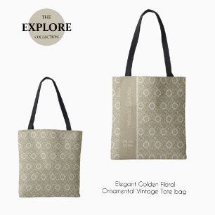 Elegante Golden Floral sierlijke  Canvas tassen