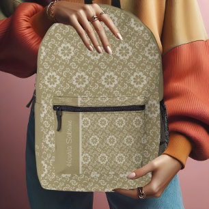 Elegante Golden Floral Sierlijke Vintage Bedrukte Rugzak