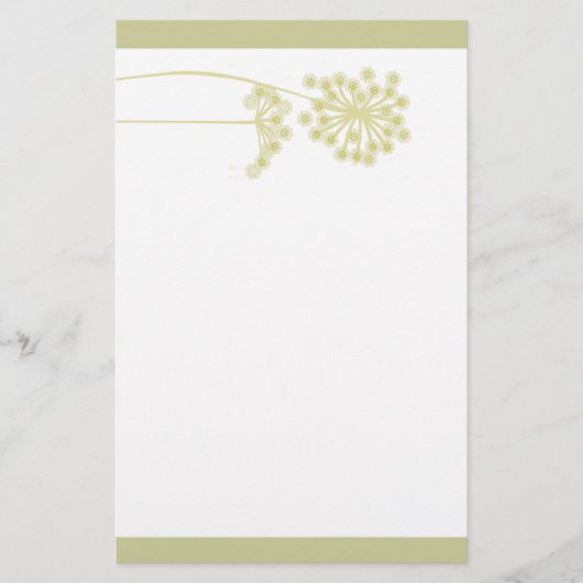 Elegante Golden Flower Design Natuur Briefpapier (Voorkant)