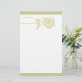 Elegante Golden Flower Design Natuur Briefpapier (Staand voorkant)