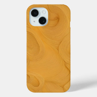 Elegante Golden Flowing Lines Abstracte telefoonho iPhone 15 Case