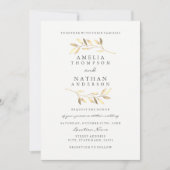 Elegante Golden Leaf Garden bruiloft uitnodiging (Voorkant)