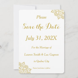 Elegante Golden Mandala bruiloft Save the Date Kaa