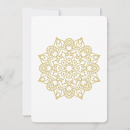 Elegante Golden Mandala bruiloft Save the Date Kaa (Achterkant)