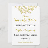 Elegante Golden Mandala bruiloft Save the Date Kaa (Voorkant)
