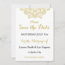 Elegante Golden Mandala bruiloft Save the Date Kaa