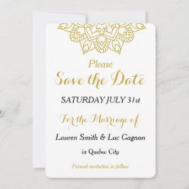 Elegante Golden Mandala bruiloft Save the Date Kaa